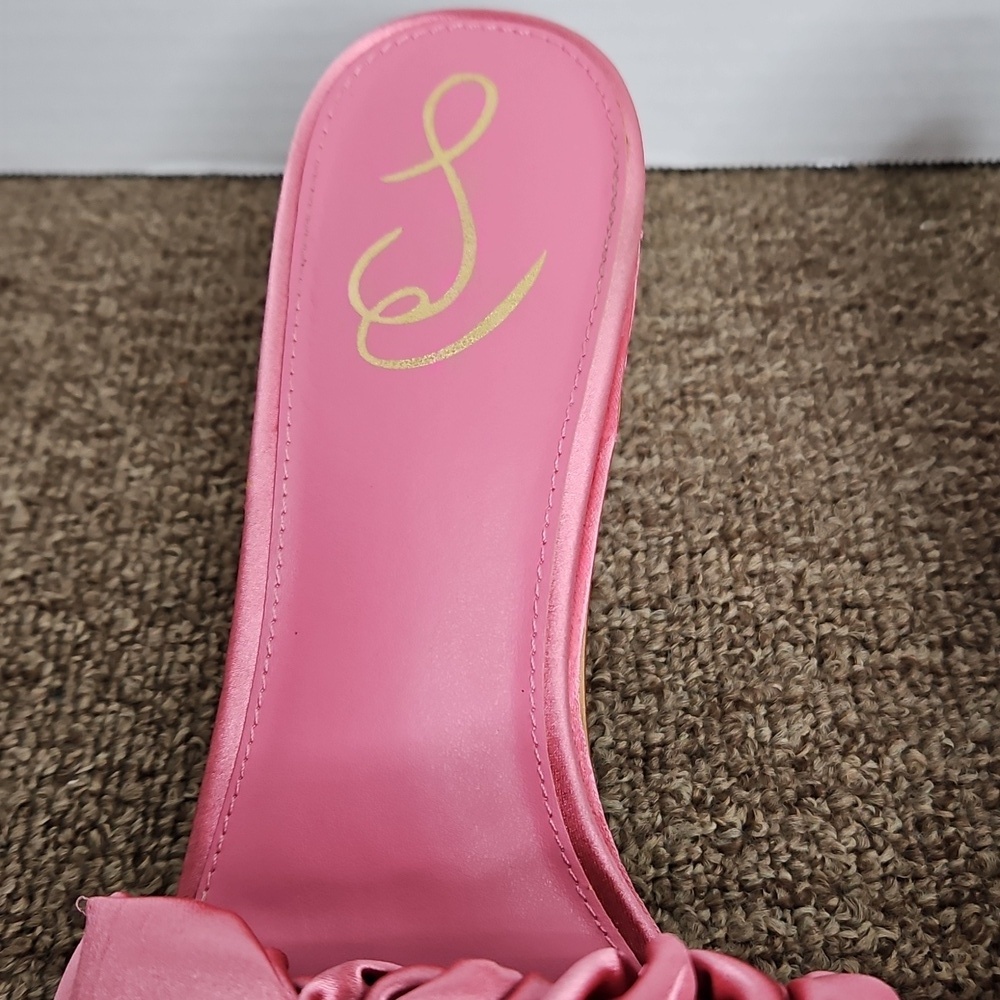 Sam Edelman Kady Carmine Rose Satin Heels Sz 8 Womens - Picture 3 of 8